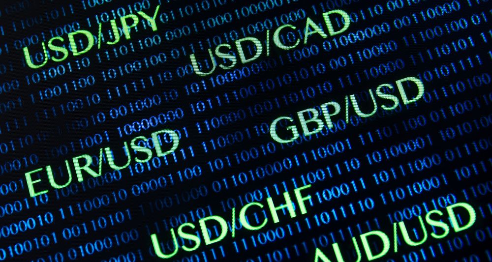 Imagen de una pantalla con pares de divisas importantes como USD/JPY, EUR/USD y GBP/USD, usada en una entrada en el blog de Chapa Cambio sobre los pares de divisas importantes
